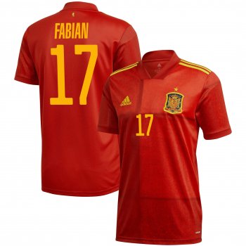 Spain National Team 2022 Qatar World Cup Fabian Ruiz #17 Red Home Men Jersey