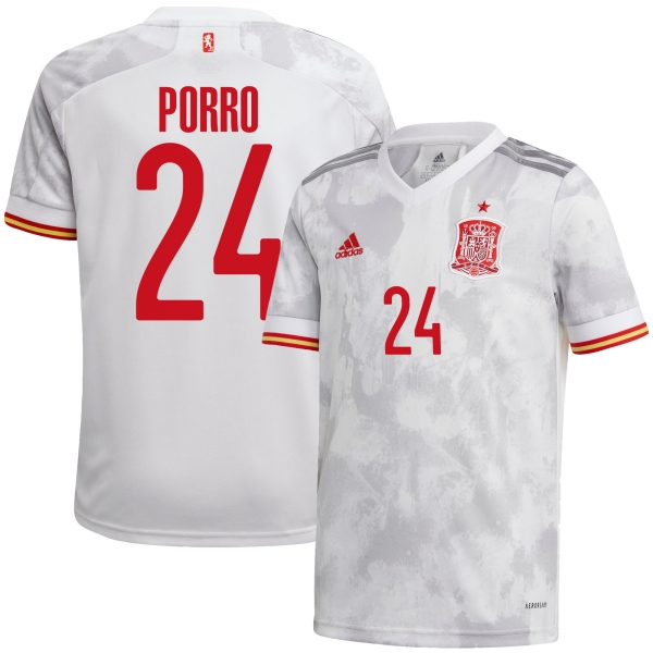 Spain National Team 2022 Qatar World Cup Pedro Porro #24 White Away Men Jersey