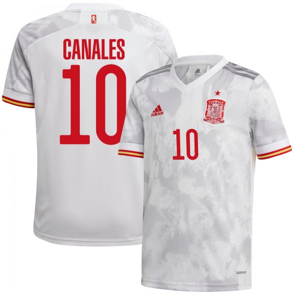 Spain National Team 2022 Qatar World Cup Sergio Canales #10 White Away Men Jersey