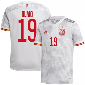 Spain National Team 2022 Qatar World Cup Dani Olmo #19 White Away Men Jersey