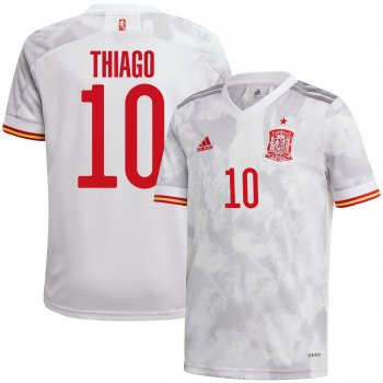 Spain National Team 2022 Qatar World Cup Thiago Alcantara #10 White Away Men Jersey