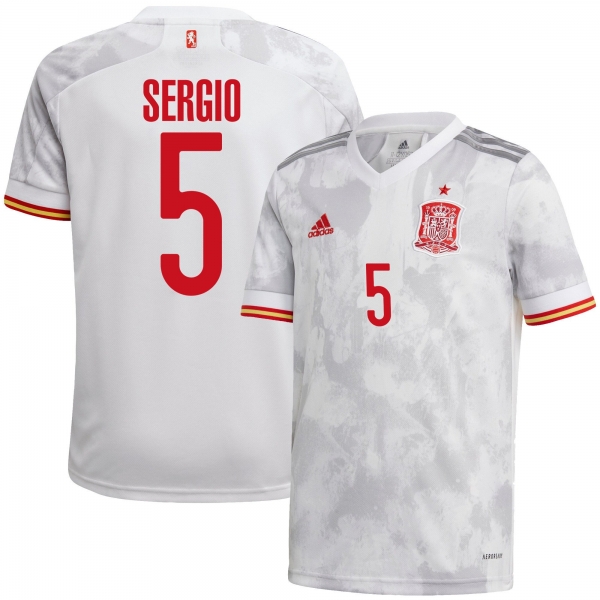 Spain National Team 2022 Qatar World Cup Sergio Busquets #5 White Away Men Jersey