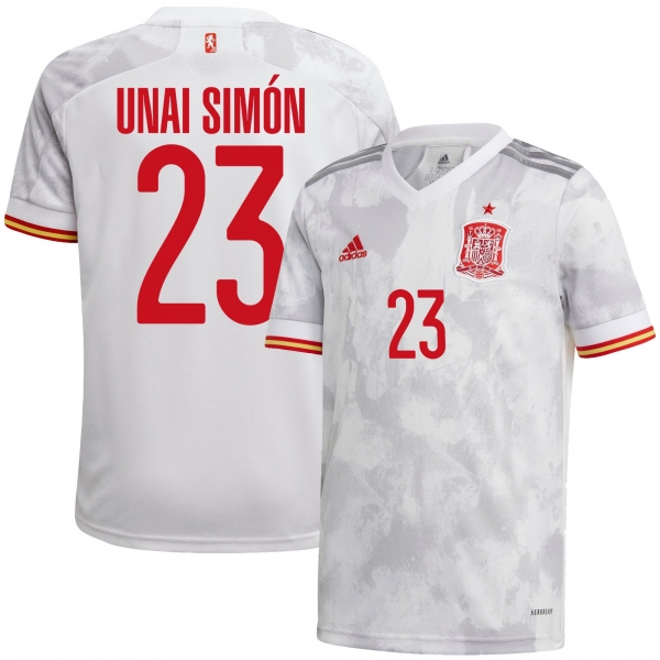 Spain National Team 2022 Qatar World Cup Unai Simon #23 White Away Men Jersey