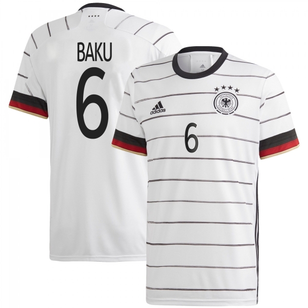 Germany National Team 2022 Qatar World Cup Ridle Baku #6 White Home Men Jersey