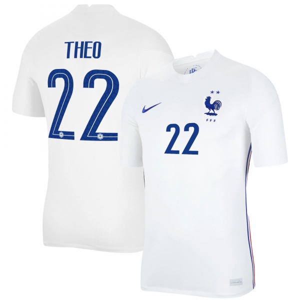 France National Team 2022 Qatar World Cup Theo Hernandez #22 White Away Men Jersey