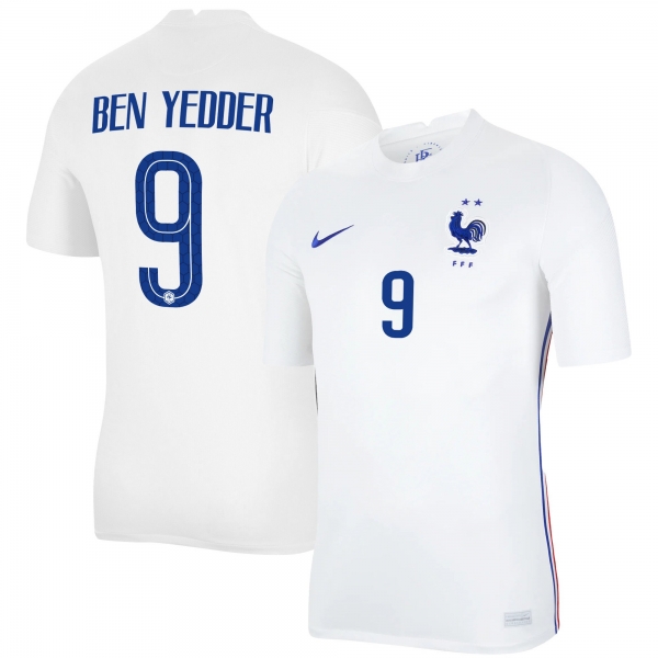 France National Team 2022 Qatar World Cup Wissam Ben Yedder #9 White Away Men Jersey