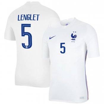 France National Team 2022 Qatar World Cup Clement Lenglet #5 White Away Men Jersey