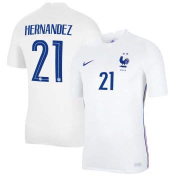 France National Team 2022 Qatar World Cup Lucas Hernandez #21 White Away Men Jersey