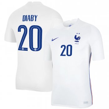 France National Team 2022 Qatar World Cup Moussa Diaby #20 White Away Men Jersey