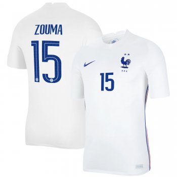 France National Team 2022 Qatar World Cup Kurt Zouma #15 White Away Men Jersey