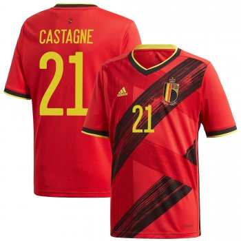 Belgium National Team 2022 Qatar World Cup Timothy Castagne #21 Red Home Men Jersey