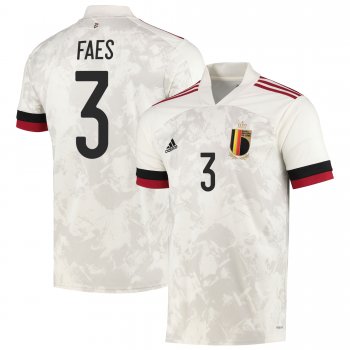 Belgium National Team 2022 Qatar World Cup Wout Faes #3 White Away Men Jersey