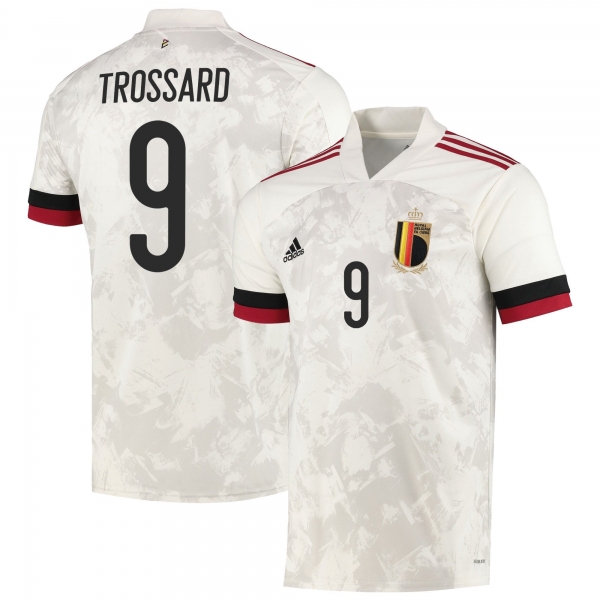 Belgium National Team 2022 Qatar World Cup Leandro Trossard #9 White Away Men Jersey