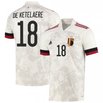 Belgium National Team 2022 Qatar World Cup Charles De Ketelaere #18 White Away Men Jersey