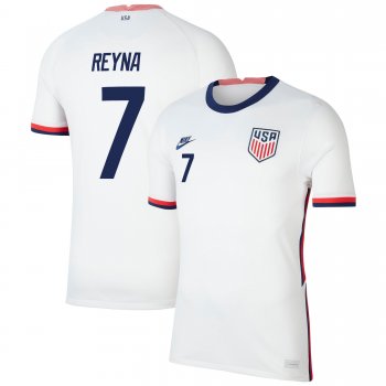 USA National Team 2022 Qatar World Cup Giovanni Reyna #7 White Home Men Jersey