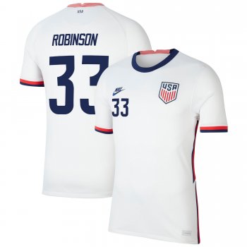 USA National Team 2022 Qatar World Cup Antonee Robinson #33 White Home Men Jersey