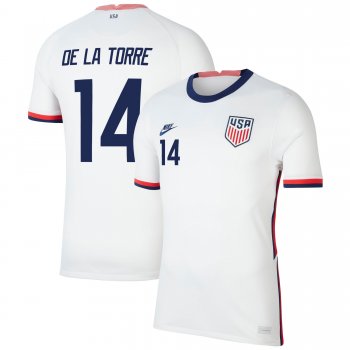 USA National Team 2022 Qatar World Cup Luca de la Torre #14 White Home Men Jersey