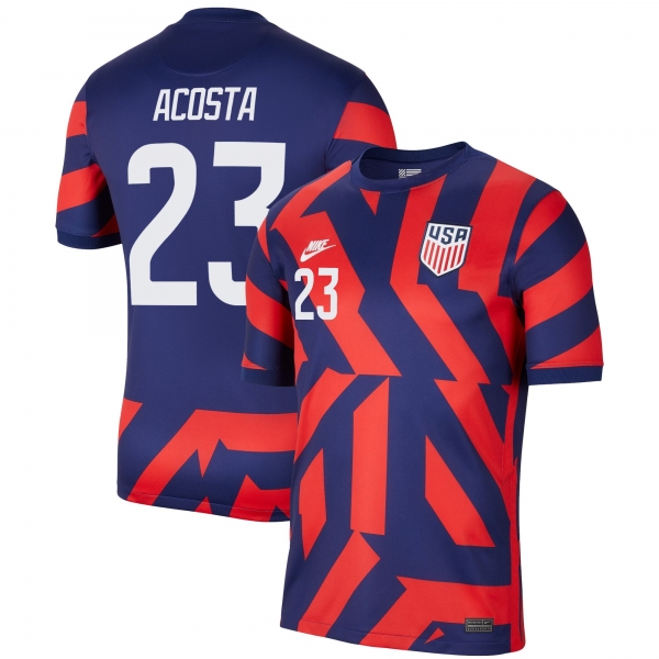 USA National Team 2022 Qatar World Cup Kellyn Acosta #23 Blue Away Men Jersey