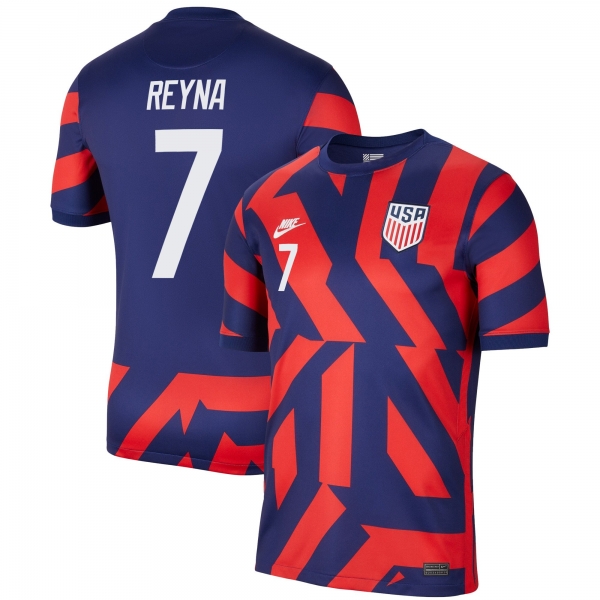 USA National Team 2022 Qatar World Cup Giovanni Reyna #7 Blue Away Men Jersey