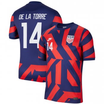 USA National Team 2022 Qatar World Cup Luca de la Torre #14 Blue Away Men Jersey