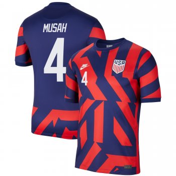 USA National Team 2022 Qatar World Cup Yunus Musah #4 Blue Away Men Jersey