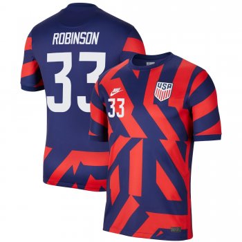 USA National Team 2022 Qatar World Cup Antonee Robinson #33 Blue Away Men Jersey