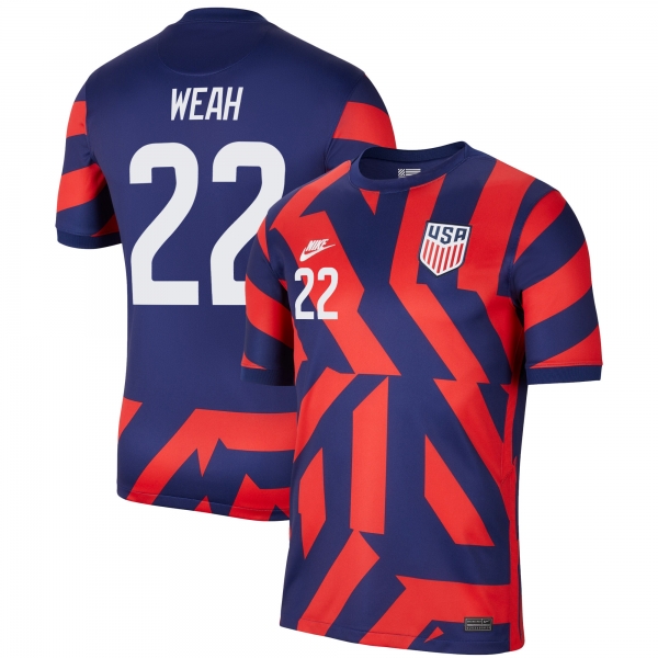 USA National Team 2022 Qatar World Cup Timothy Weah #22 Blue Away Men Jersey