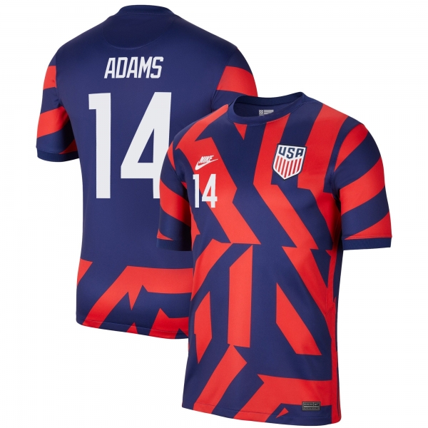 USA National Team 2022 Qatar World Cup Tyler Adams #14 Blue Away Men Jersey