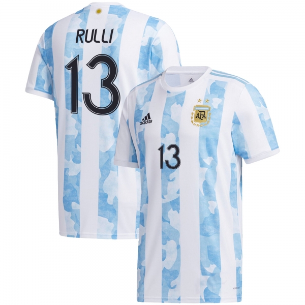 Argentina National Team 2022 Qatar World Cup Geronimo Rulli #13 White - Light Blue Home Men Jersey