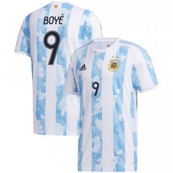 Argentina National Team 2022 Qatar World Cup Lucas Boye #9 White - Light Blue Home Men Jersey