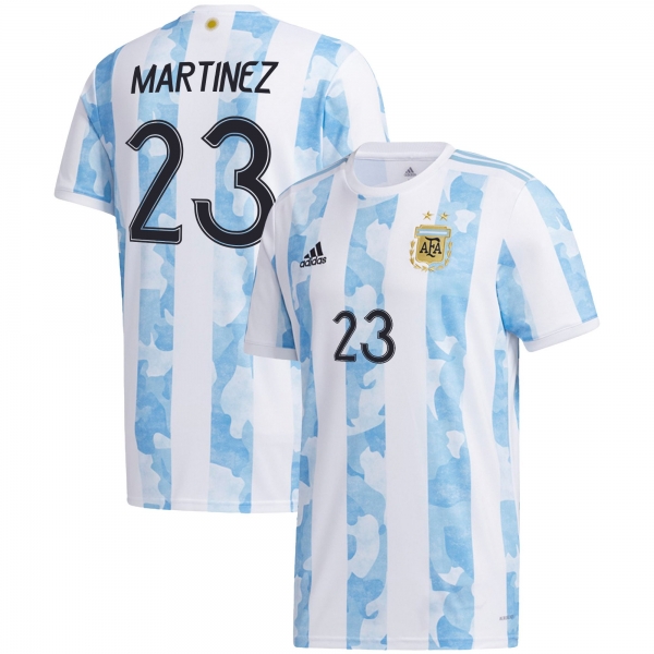 Argentina National Team 2022 Qatar World Cup Emiliano Martinez #23 White - Light Blue Home Men Jersey