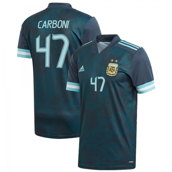 Argentina National Team 2022 Qatar World Cup Franco Carboni #47 Teal Away Men Jersey