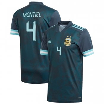 Argentina National Team 2022 Qatar World Cup Gonzalo Montiel #4 Teal Away Men Jersey