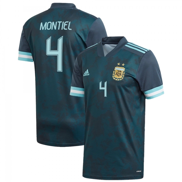 Argentina National Team 2022 Qatar World Cup Gonzalo Montiel #4 Teal Away Men Jersey