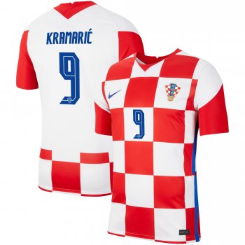 Croatia National Team 2022 Qatar World Cup Andrej Kramaric #9 Red - White Home Men Jersey