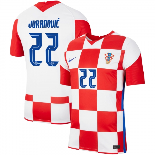 Croatia National Team 2022 Qatar World Cup Josip Juranovic #22 Red - White Home Men Jersey