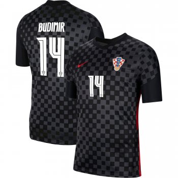 Croatia National Team 2022 Qatar World Cup Ante Budimir #14 Black Away Men Jersey