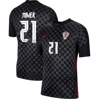 Croatia National Team 2022 Qatar World Cup Lovro Majer #21 Black Away Men Jersey