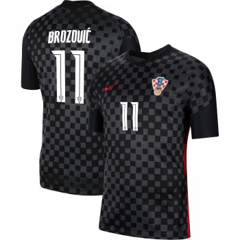 Croatia National Team 2022 Qatar World Cup Marcelo Brozovic #11 Black Away Men Jersey