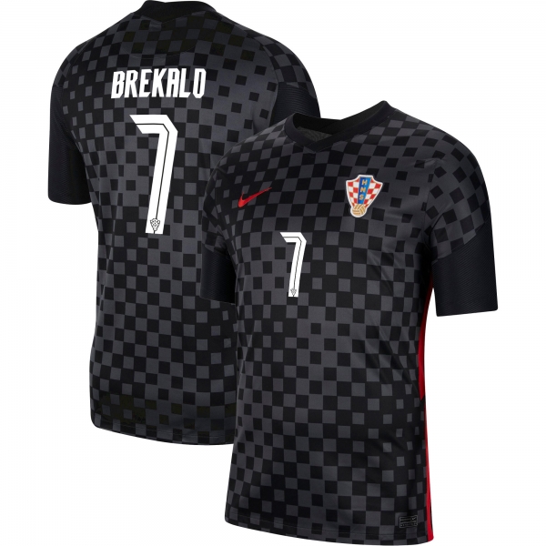 Croatia National Team 2022 Qatar World Cup Josip Brekalo #7 Black Away Men Jersey