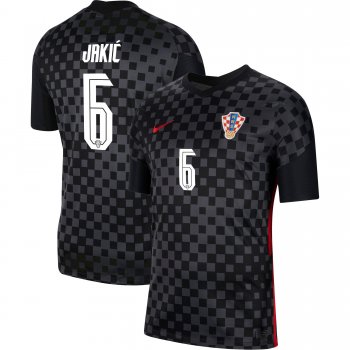 Croatia National Team 2022 Qatar World Cup Kristijan Jakic #6 Black Away Men Jersey