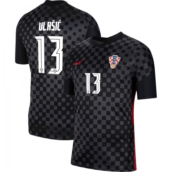 Croatia National Team 2022 Qatar World Cup Nikola Vlasic #13 Black Away Men Jersey