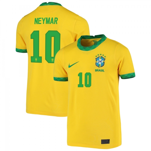 Brazil National Team 2022 Qatar World Cup Neymar #10 Gold Home Men Jersey