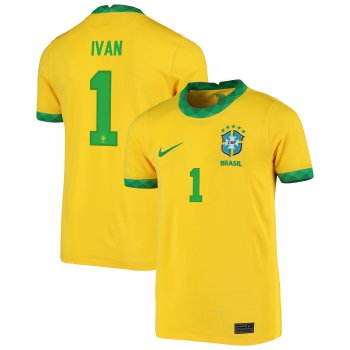 Brazil National Team 2022 Qatar World Cup Ivan Quaresma da Silva #1 Gold Home Men Jersey