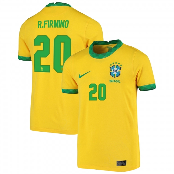 Brazil National Team 2022 Qatar World Cup Roberto Firmino #20 Gold Home Men Jersey