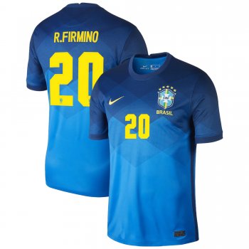 Brazil National Team 2022 Qatar World Cup Roberto Firmino #20 Coastal Blue Away Men Jersey