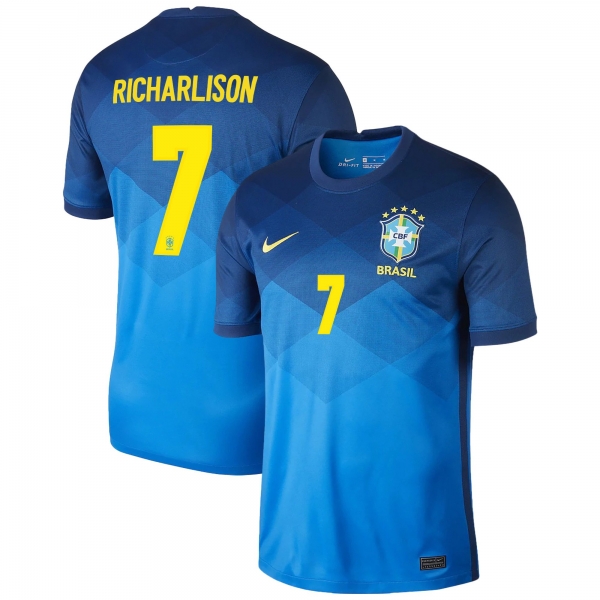 Brazil National Team 2022 Qatar World Cup Richarlison de Andrade #7 Coastal Blue Away Men Jersey