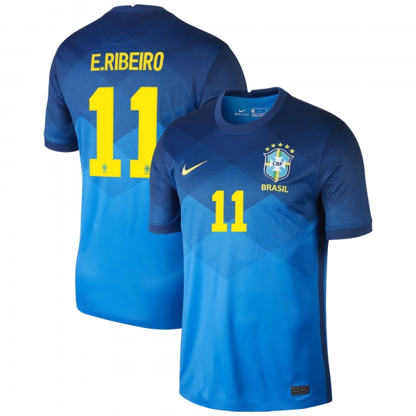 Brazil National Team 2022 Qatar World Cup Everton Ribeiro #11 Coastal Blue Away Men Jersey