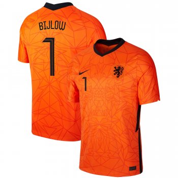 Netherlands National Team 2022 Qatar World Cup Justin Bijlow #1 Orange Home Men Jersey