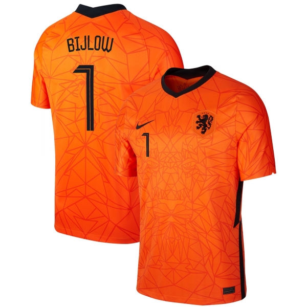 Netherlands National Team 2022 Qatar World Cup Justin Bijlow #1 Orange Home Men Jersey